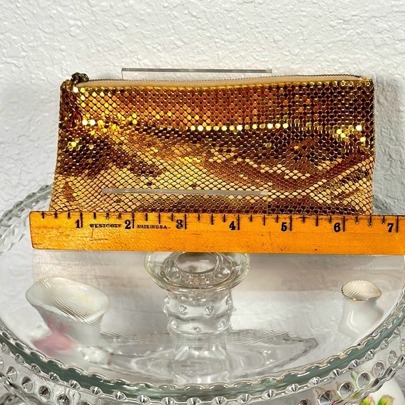 50s WEST GERMANY gold metal mesh clutch handbag great condition with zipper - Picture 4 of 9